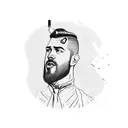 A portrait of DPR Ian with a microphone tattoo design idea