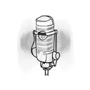 A portrait of DPR Ian with a microphone tattoo design idea