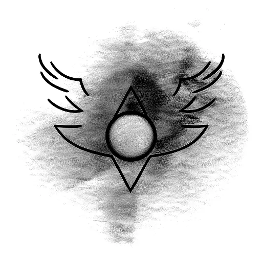 golden snitch with a dot inside tattoo design idea