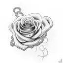 snake with rose tattoo design idea