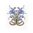 snake with rose tattoo design idea