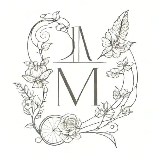 combine leter D AND M tattoo design idea