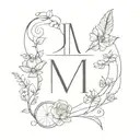 combine leter D AND M tattoo design idea