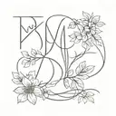 combine leter D AND M tattoo design idea