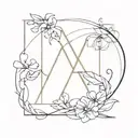 combine leter D AND M tattoo design idea