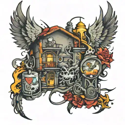 grafitti streets hip tattoo design idea