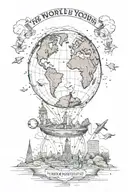 "the world is yours"  tattoo design idea