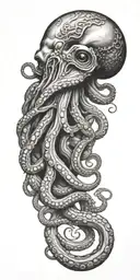 realistic octopus wrapped tattoo design idea