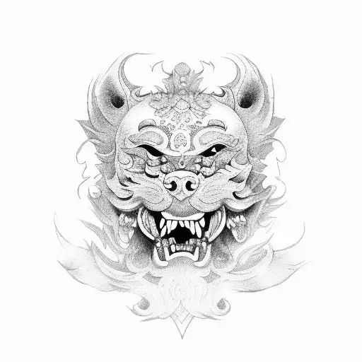 Foo Dog tattoo design idea