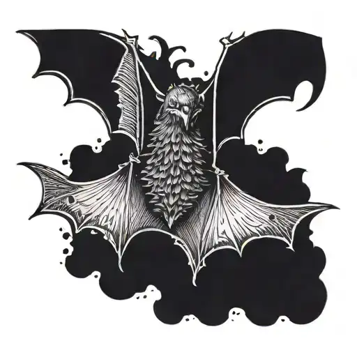 a bat flying over the phrase "tot per vosaltres". tattoo design idea