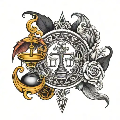 karma and libra tattoo design idea