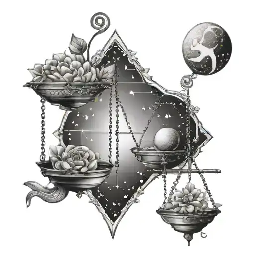 karma and libra tattoo design idea