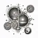 karma and libra tattoo design idea