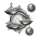 karma and libra tattoo design idea