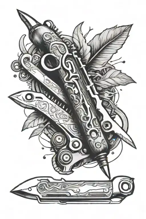 swiss army knife  tattoo design idea
