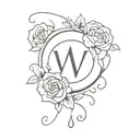 A minimalist tattoo of a Scorpio zodiac symbol surrounded by romantic elements like roses and love letters to represent the importance of Scorpio born people in your life tattoo design idea