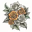 memorial tattoo for grandparents, 3 kids and friends  tattoo design idea