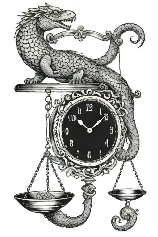 scales balancing life tattoo design idea