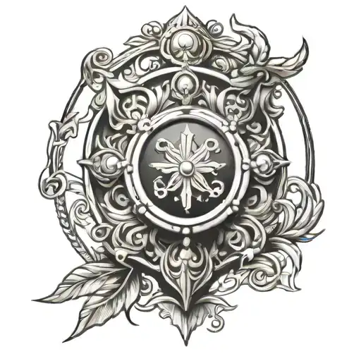 shield of achilles greek god tattoo design idea