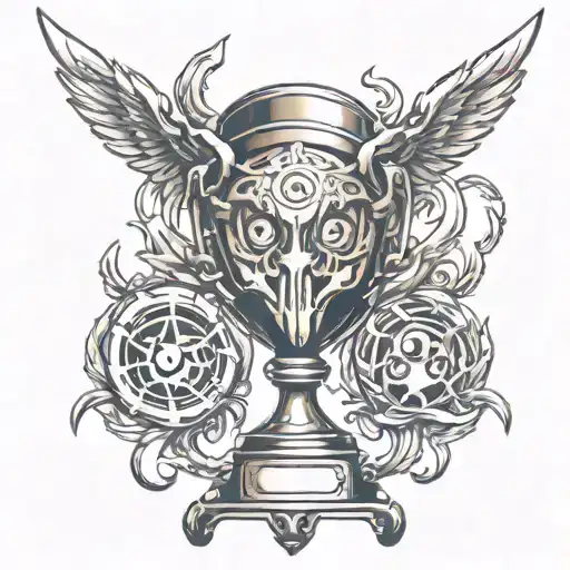 trophy tattoo design idea