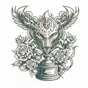 trophy tattoo design idea