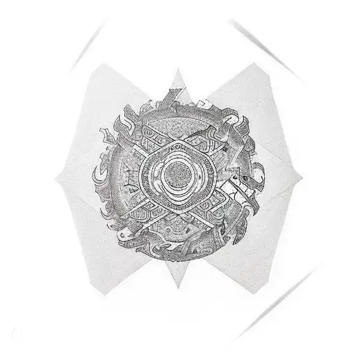 cyber sigilism tattoo design idea
