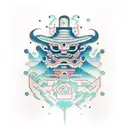 cyber sigilism tattoo design idea
