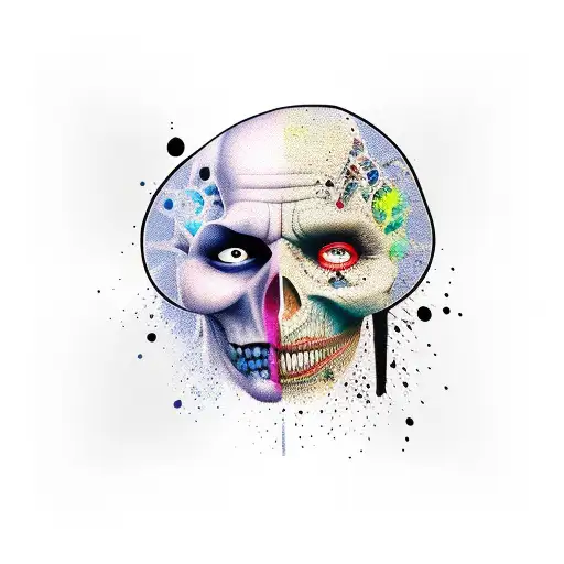 two face tattoo design idea
