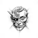two face tattoo design idea