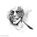 two face tattoo design idea