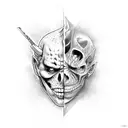 two face tattoo design idea