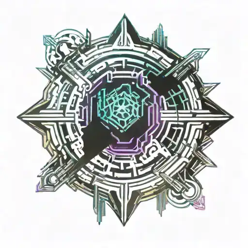 dmt inner sphere cyberpunk style tattoo design idea