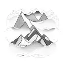 An abstract design combining mountains and ocean waves tattoo design idea