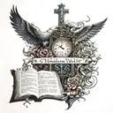 dipiction of the Bible verse "2 Timothy 1:7"  tattoo design idea