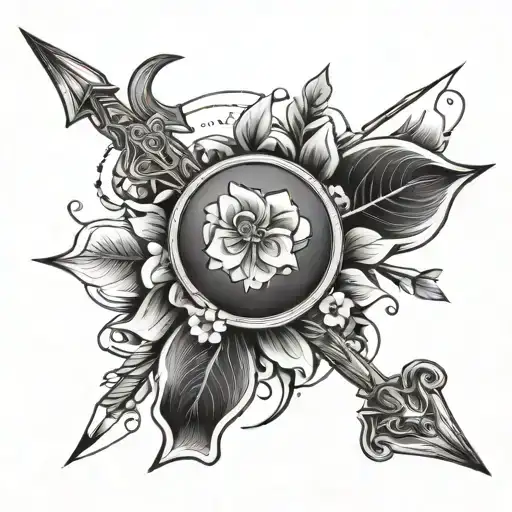 bow and arrow  tattoo design idea