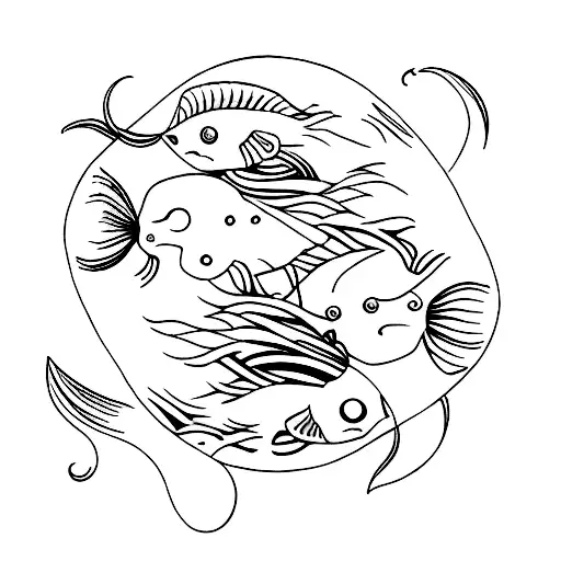 Pisces lifeline husband love  tattoo design idea