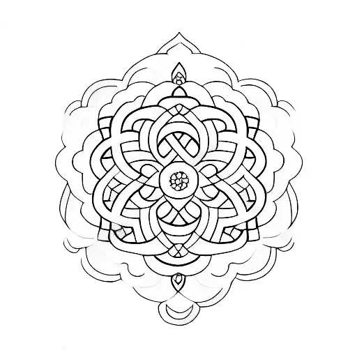 torii gate, temple, cherry blossoms sleeve tattoo design idea
