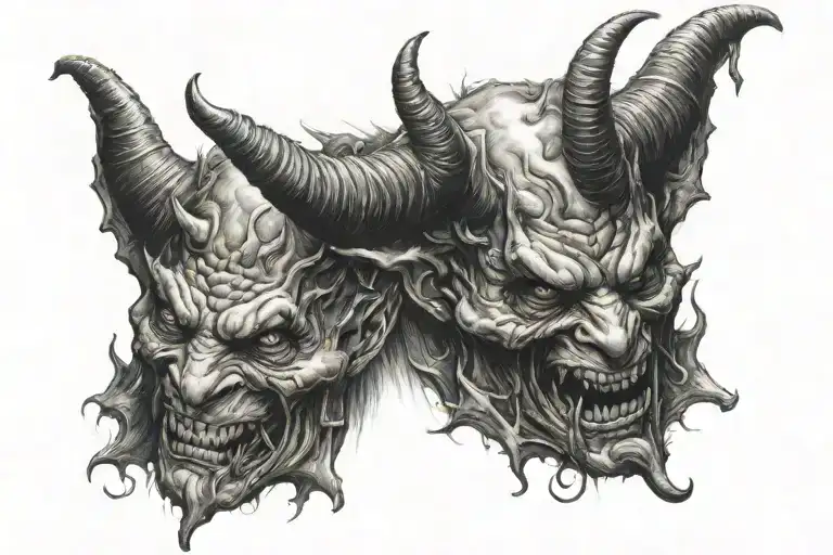 devil horns tattoo design idea