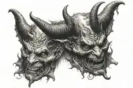 devil horns tattoo design idea