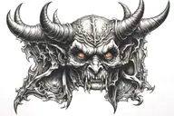 devil horns tattoo design idea