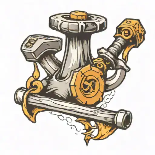 hammer and anvil tattoo design idea