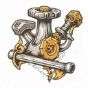 hammer and anvil tattoo design idea