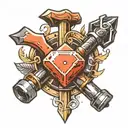 hammer and anvil tattoo design idea
