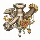 hammer and anvil tattoo design idea