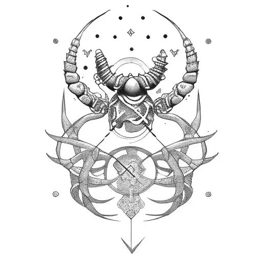 Libra and Scorpio  tattoo design idea