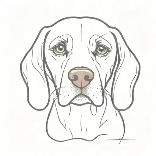 beagle head line tattoo tattoo design idea