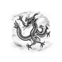 Chinese Dragon fly on sky tattoo design idea