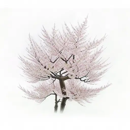 Cherry Blossom family tree tattoo design idea