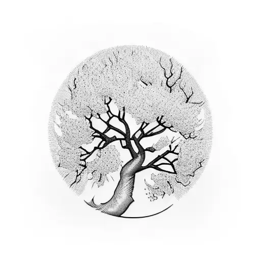 Cherry Blossom family tree tattoo design idea