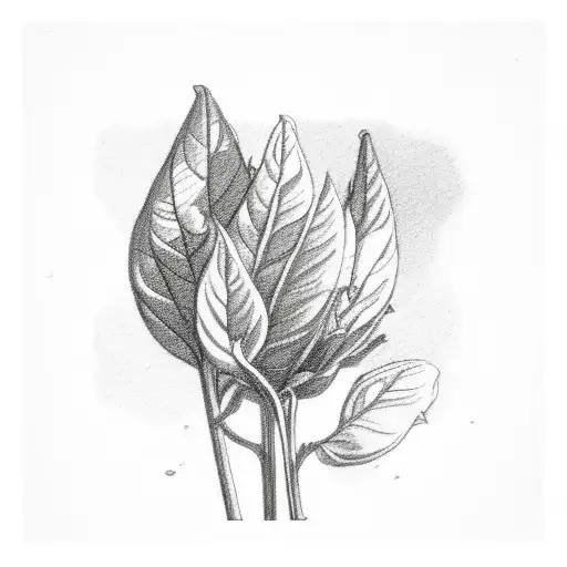 tobacco plant tattoo design idea